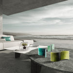 AQUA candle styled in modern coastal or spa-inspired decor