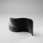 LUNARIS sculptural candle in black wax with white marbled veining