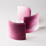 SILUETA ARCO TRIO GALAXY, a composition of three handcrafted sculptural candle objects inspired by celestial landscapes, cosmic colour, and contemporary interior design.