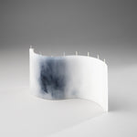 MONTE mist grey and white sculptural candle object by ESCLUSSO